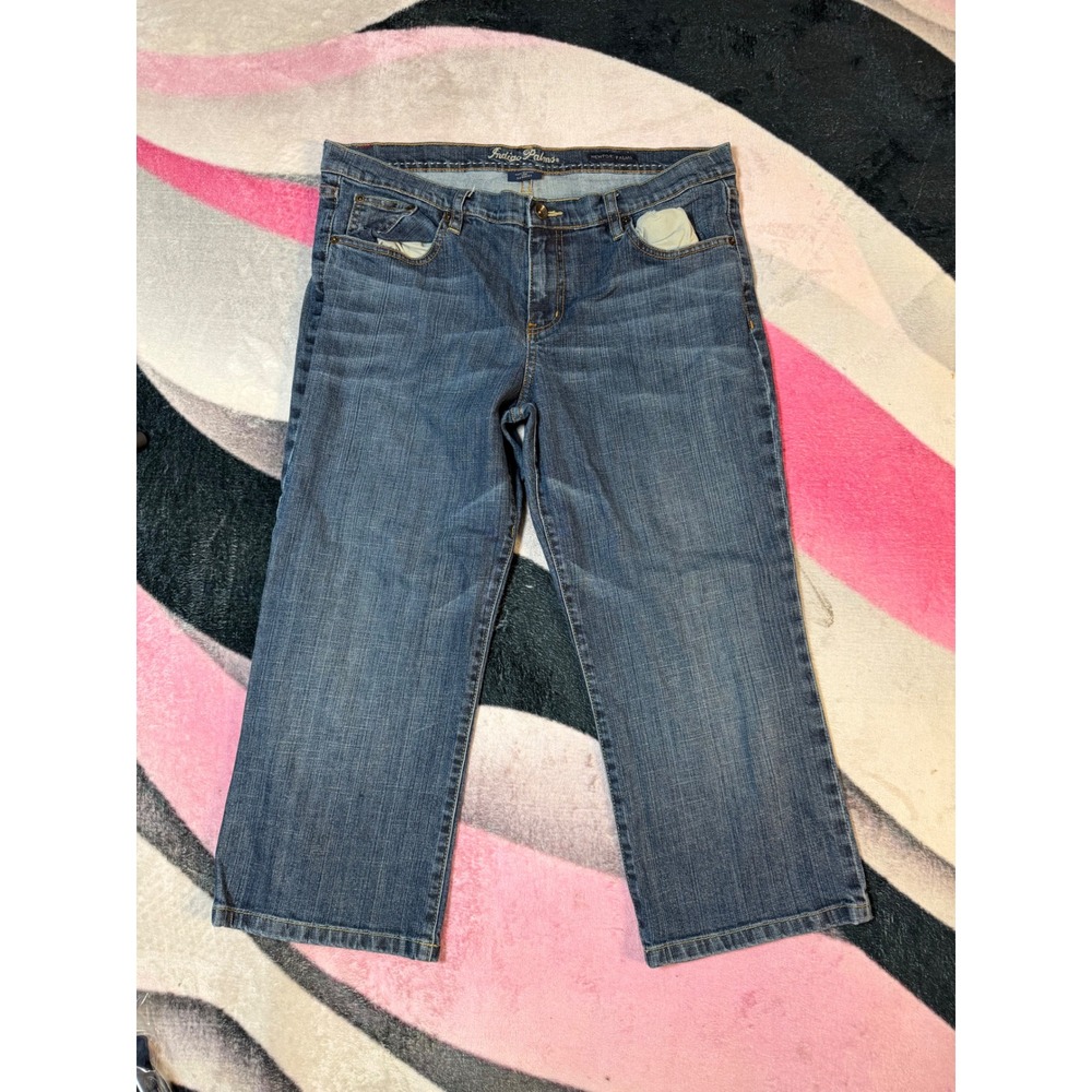 Indigo Palms Newport Palms Women Blue Denim Capri Jeans Size 14R 33 Waist